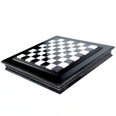 Juego de ajedrez blanco y negro Staunton - Tablero de ajedrez de mármol y madera con almacenamiento y juego de ajedrez de madera y metal - Imagen 12