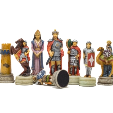 Alternative view of Juego de Ajedrez en Resina Romanos VS Árabes y Tablero de Ajedrez en Similicuir con Compartimento de Almacenamiento & Juego de Ajedrez en Resina
