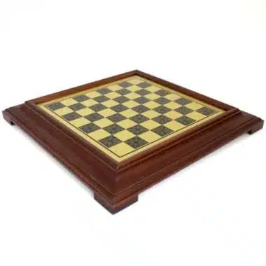 Tablero de ajedrez con marco de madera y tablero de ajedrez con efecto de latón y juego de ajedrez de metal y madera Staunton - Imagen 10