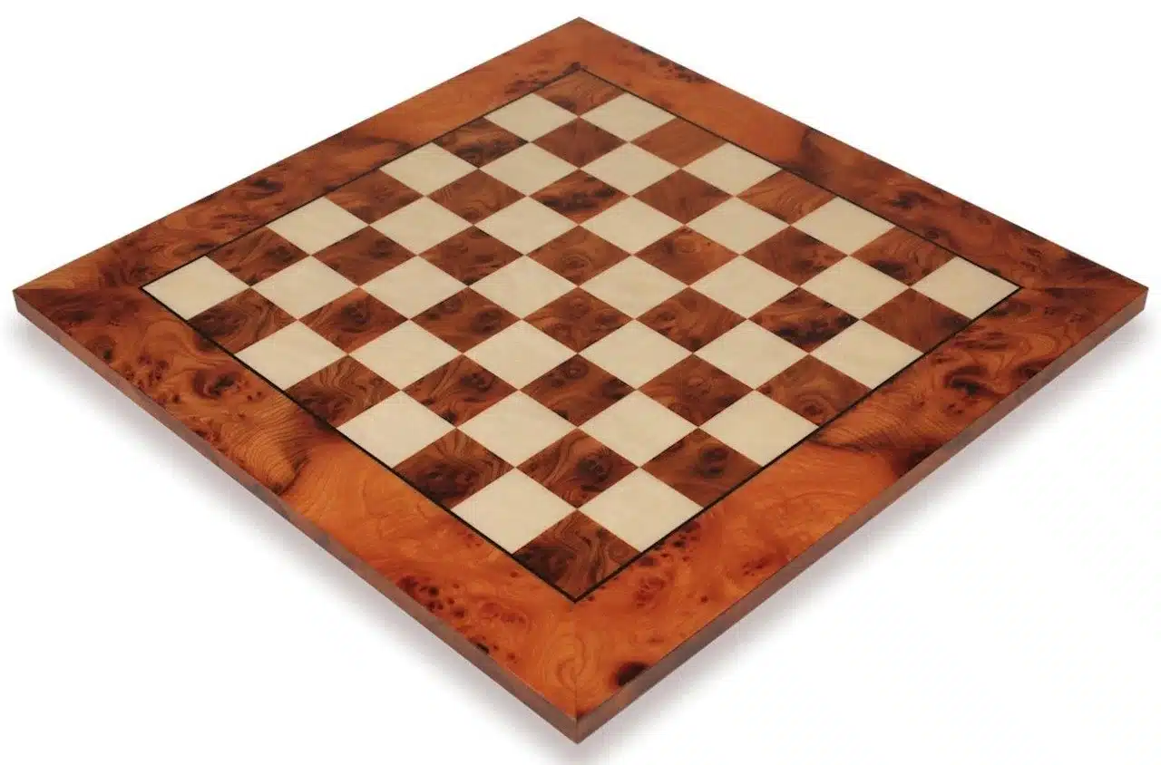 Juego de ajedrez de flores - Tablero de ajedrez de madera de brezo y olmo y piezas de ajedrez de metal - Imagen 9
