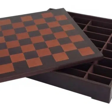 Alternative view of Juego de Ajedrez de Madera de Acacia y Tablero de Cuero Verdadero con Almacenamiento