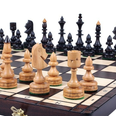 Gran Juego de Ajedrez y Tablero de Juego Plegable de Madera con Almacenamiento