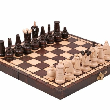 Pequeño Juego de Ajedrez de Viaje Plegable de Madera