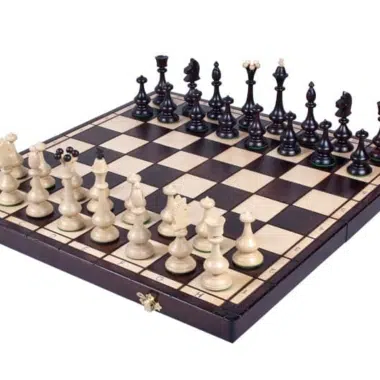 Gran Tablero de Ajedrez Plegable y Piezas de Ajedrez Decorativas de Madera con Almacenamiento