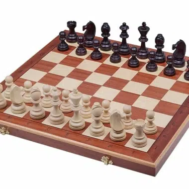 Juego de Ajedrez y Tablero Plegable de Madera con Almacenamiento