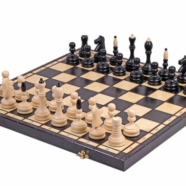 Tablero de Ajedrez Plegable y Juego de Ajedrez de Madera con Almacenamiento