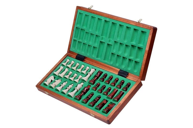 Tablero de Ajedrez Plegable y Juego de Ajedrez de Madera Tamaño 6 con Almacenamiento - Imagen 2