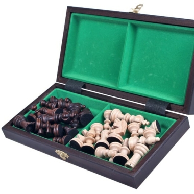 Alternative view of Pequeñas Piezas de Ajedrez de Madera y Tablero de Juego de Madera Alfanumérico y Plegable