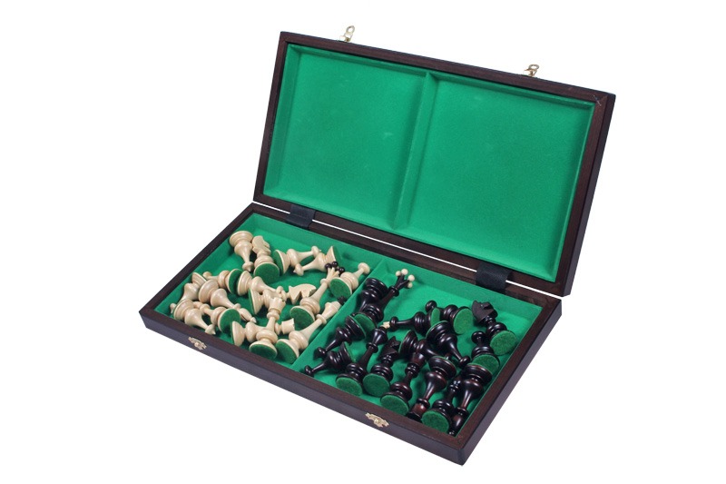 Gran Tablero de Ajedrez Plegable y Piezas de Ajedrez Decorativas de Madera con Almacenamiento - Imagen 2