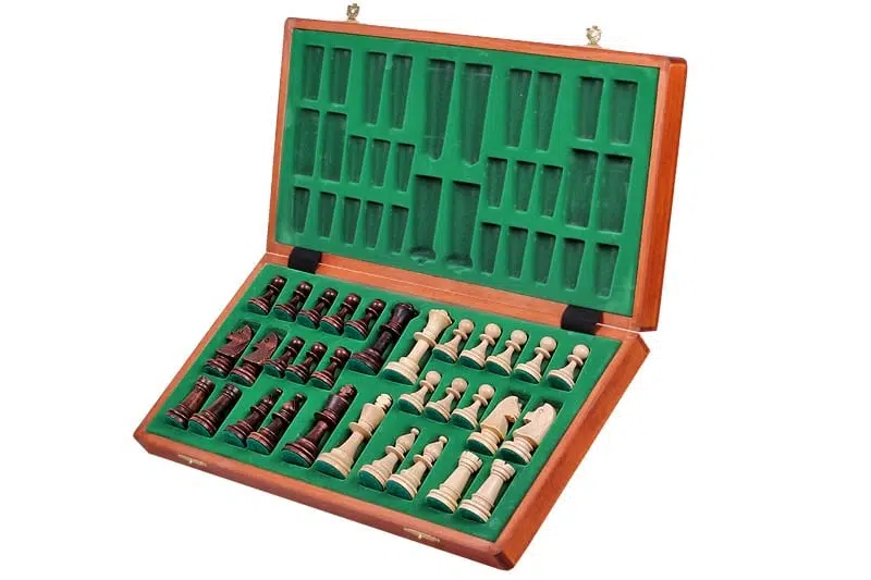 Tablero de Ajedrez y Juego de Ajedrez de Madera con Almacenamiento - Imagen 2