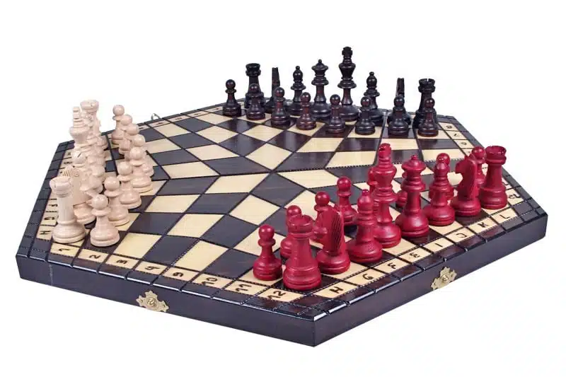Juego de Ajedrez para Tres Jugadores en Madera