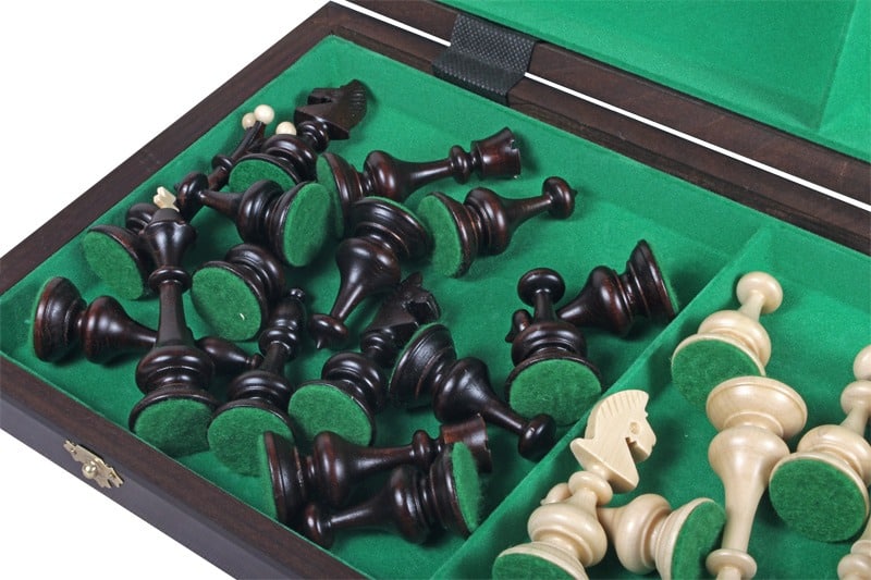 Gran Tablero de Ajedrez Plegable y Piezas de Ajedrez Decorativas de Madera con Almacenamiento - Imagen 6