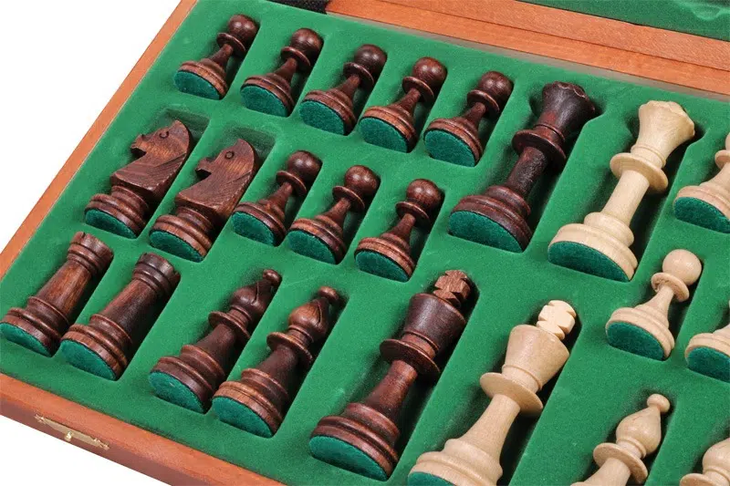 Tablero de Ajedrez y Juego de Ajedrez de Madera con Almacenamiento - Imagen 5