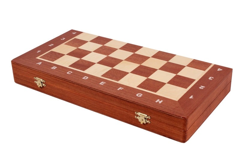 Tablero de Ajedrez Plegable y Juego de Ajedrez de Madera Tamaño 4 con Almacenamiento - Imagen 6