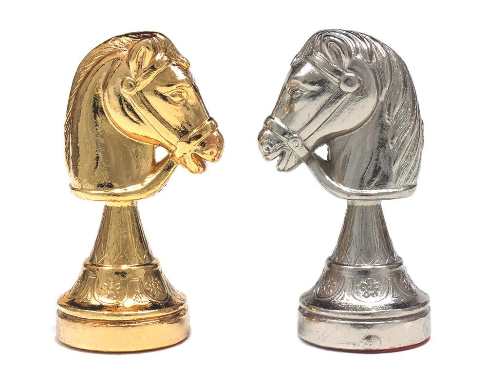 Piezas de Ajedrez Staunton en Chapado de Oro y Plata y Tablero de Ajedrez en Madera de Brezo Negro y Blanco con Cajón de Almacenamiento - Imagen 8