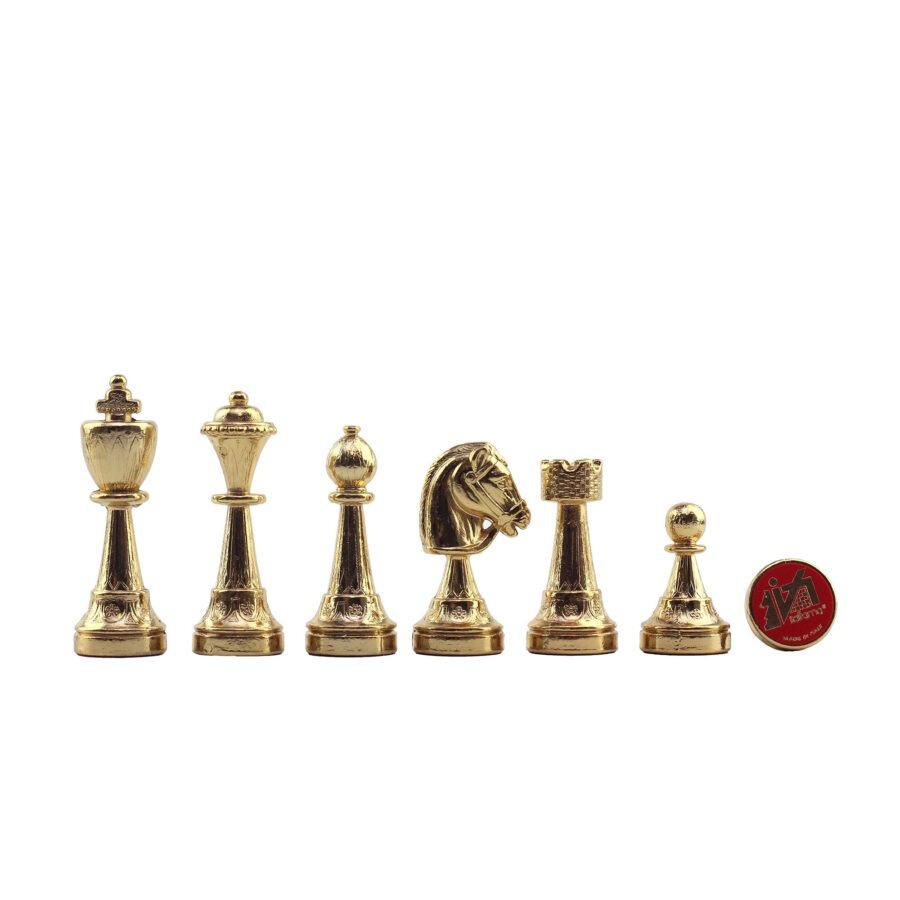 Piezas de Ajedrez Staunton en Chapado de Oro y Plata y Tablero de Ajedrez en Madera de Brezo Negro y Blanco con Cajón de Almacenamiento - Imagen 7