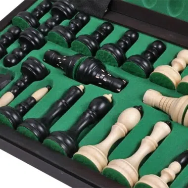 Tablero de Ajedrez Plegable y Juego de Ajedrez de Madera con Almacenamiento - Imagen 10
