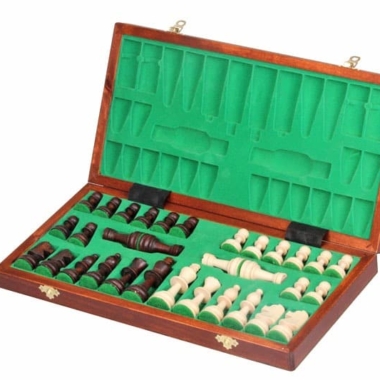 Alternative view of Tablero de Ajedrez Plegable y Juego de Ajedrez de Madera con Almacenamiento