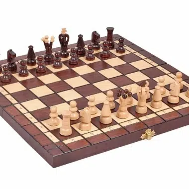 Juego de Ajedrez y Damas Plegable de Madera