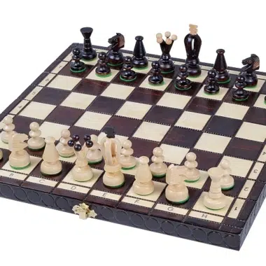 Juego de Ajedrez y Tablero de Ajedrez de Madera Plegable con Almacenamiento