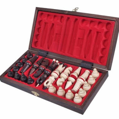 Alternative view of Juego de Ajedrez de Madera Ornado Plegable - 31x31 cm