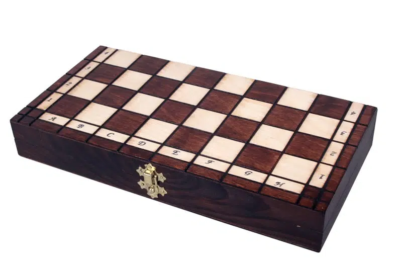 Juego de Ajedrez de Madera Ornado Plegable - 31x31 cm - Imagen 9