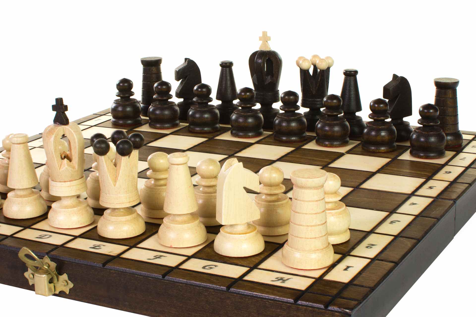 Juego de Ajedrez Plegable de Madera con Almacenamiento - Imagen 5