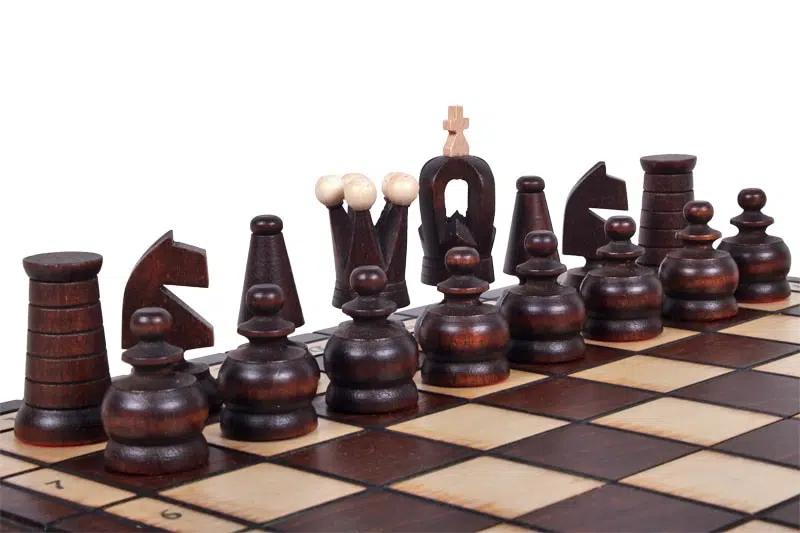 Juego de Ajedrez de Madera Ornado Plegable - 31x31 cm - Imagen 3