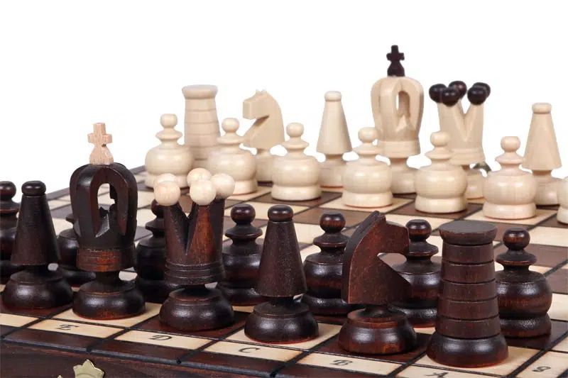 Juego de Ajedrez de Madera Ornado Plegable - 31x31 cm - Imagen 5