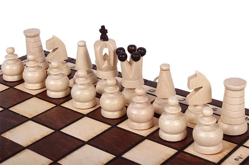 Juego de Ajedrez de Madera Ornado Plegable - 31x31 cm - Imagen 4