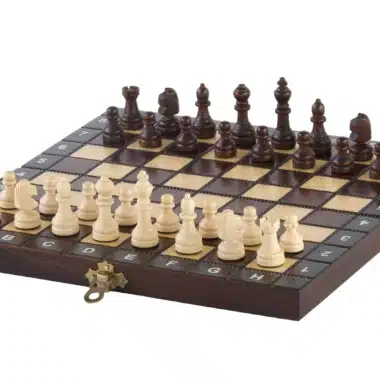 Pequeño Juego de Ajedrez de Madera de Viaje