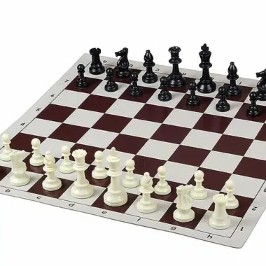 Tablero de Ajedrez Rollable con su Almacenamiento, Piezas de Ajedrez de Plástico y Reloj - Imagen 2