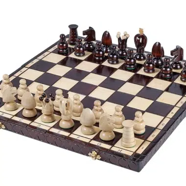 Juego de Ajedrez de Madera y Tablero Plegable con Marcadores Alfanuméricos de Madera
