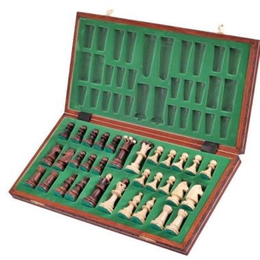 Alternative view of Juego de Ajedrez de Madera y Tablero de Ajedrez Plegable de Madera con Almacenamiento