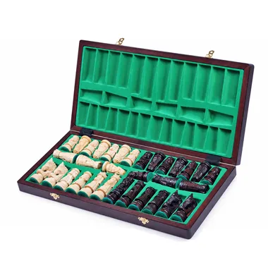 Caja plegable abierta con compartimento de almacenamiento verde para las piezas