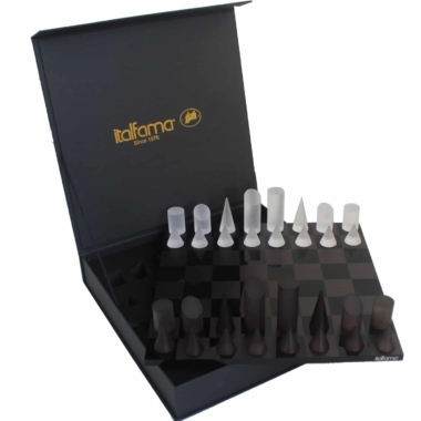 Alternative view of Juego de Ajedrez Cónico Moderno Gris y Blanco en Plexiglás con Caja de Almacenamiento