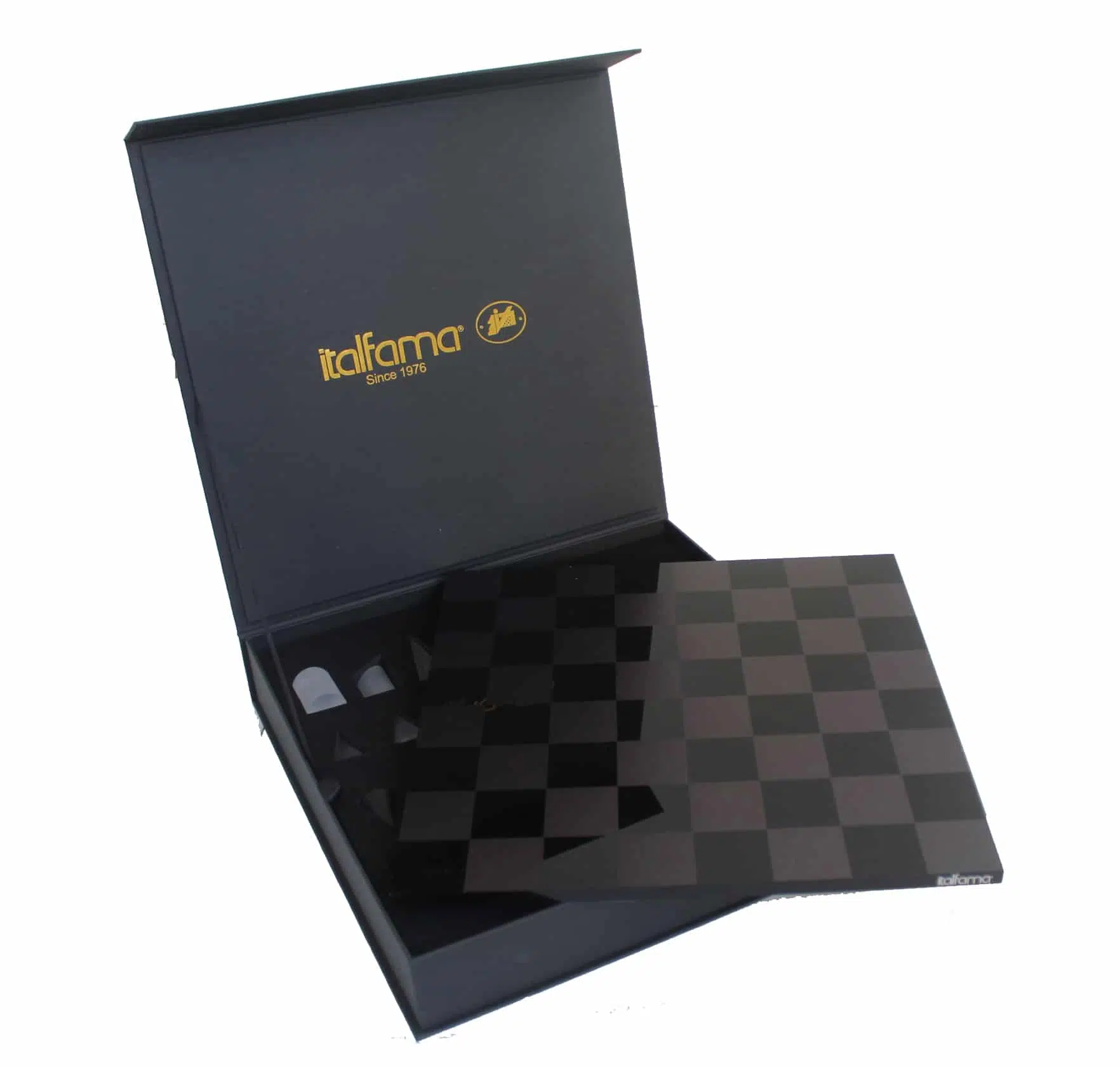 Juego de Ajedrez Cónico Moderno Gris y Blanco en Plexiglás con Caja de Almacenamiento - Imagen 6