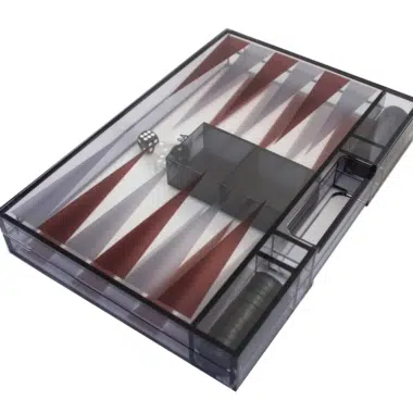 Alternative view of Backgammon Moderno en Plexiglás Gris con Fichas de Damas, Cubilete para Dados y Set de Dados