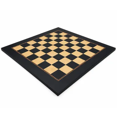 Tablero de ajedrez Jeu de la Dame visto de frente, casillas negras y raíz de fresno