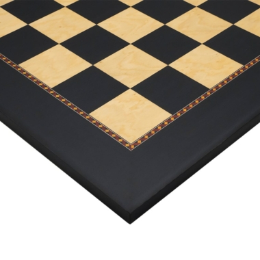 Alternative view of Gran Tablero de Ajedrez Juego de la Dama en Madera de Álamo Tinte Negro y Raíz de Fresno