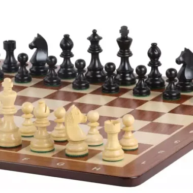 Jeu d'Échecs de Tournoi Chevalier Allemand en Buis Hauteur de Roi de 9 cm