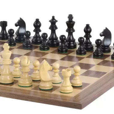 Jeu d'Échecs de Tournoi en Noyer et Ébène Chevalier Allemand