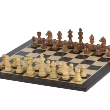 Jeu d'Échecs de Tournoi Chevalier Allemand en Acacia et Buis Hauteur de Roi de 9 cm