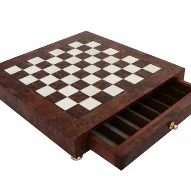 Tablero de Ajedrez en Madera con Cajón de Almacenamiento