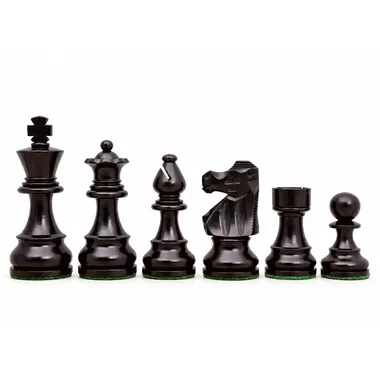 Piezas de Ajedrez Staunton Francés en Madera de Boj y Ebonizado