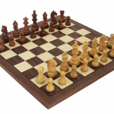 Ensemble Jeu d'Échecs Staunton en Bois d'Acacia et Échiquier en Bois de Noyer et Érable