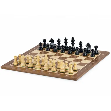 Juego de ajedrez Chevalier Allemand en madera de boj sobre tablero alfanumérico
