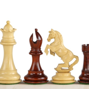 Pièces d'Échecs Alexandre Le Grand en Bois de Padouk et Buis