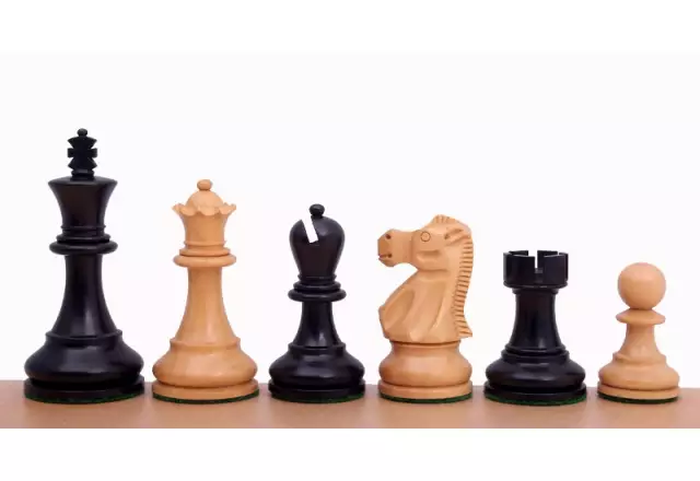 Pièces d'Échecs Reykjavik en Bois de Buis et Ébonisé