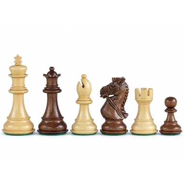 Piezas Staunton Mariage Royal: dama, alfil, caballo y torre en boj y acacia